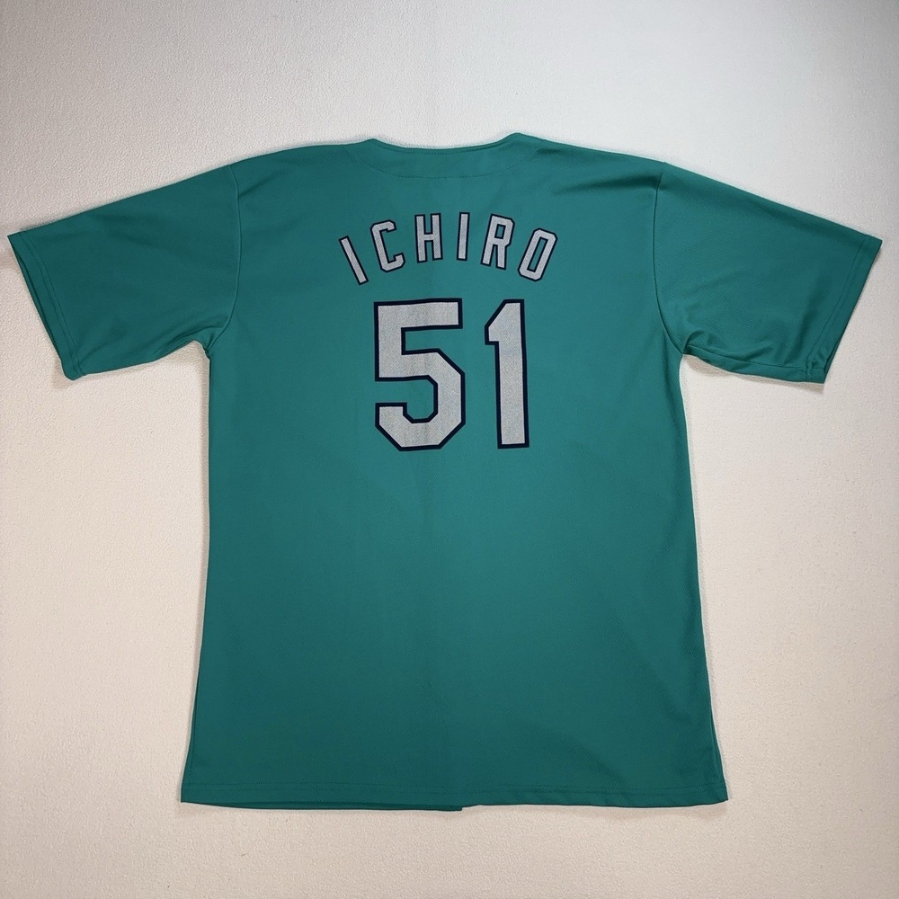 Seattle Mariners Ichiro Baseball Jersey Men's XL Teal‎ 51 Lightweight 2011
